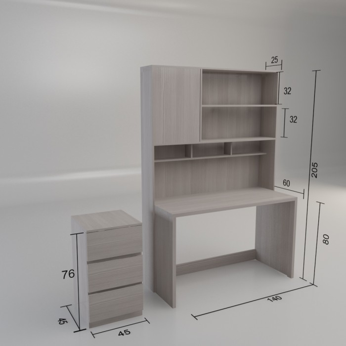 میزتحریر کتابخانه دار با فایل مجزا
