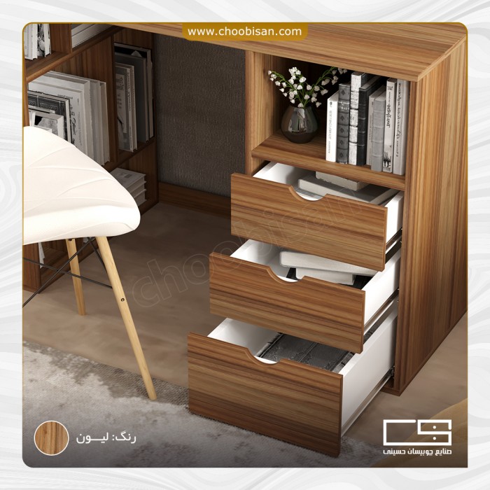 میز تحریر 3 کشو پایه کتابخانه
