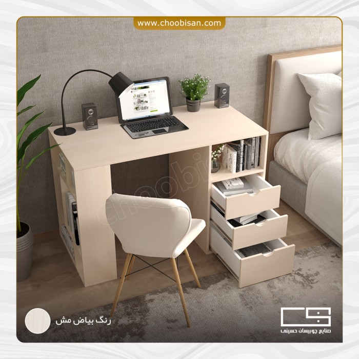 میز تحریر 3 کشو پایه کتابخانه