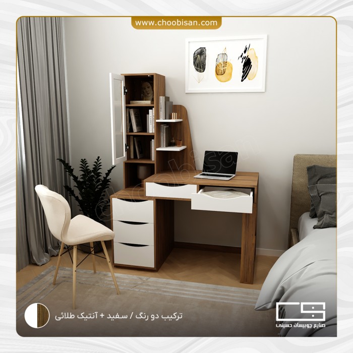 میز تحریر 5 کشو ویترین دار
