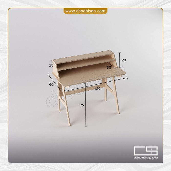 میزتحریر چوبی طاقچه دار