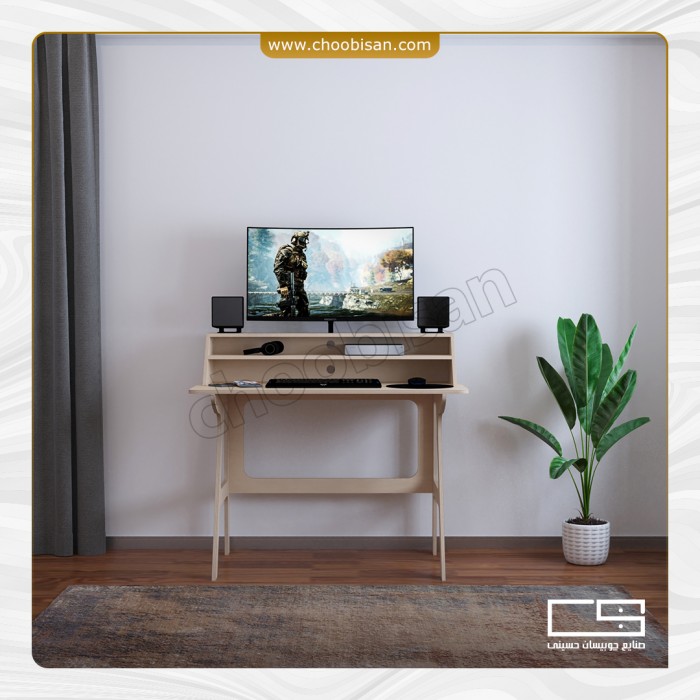 میزتحریر چوبی طاقچه دار