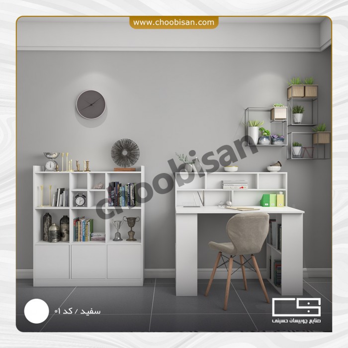ست میز تحریر طاقچه دوبل و کتابخانه ست میز تحریر طاقچه دوبل و کتابخانه
