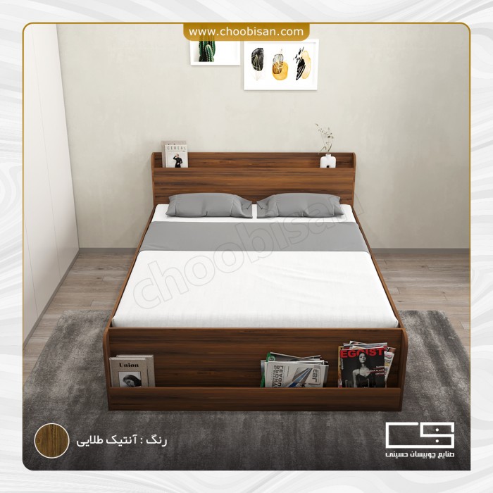 تخت خواب دو نفره باکس درب ریلی