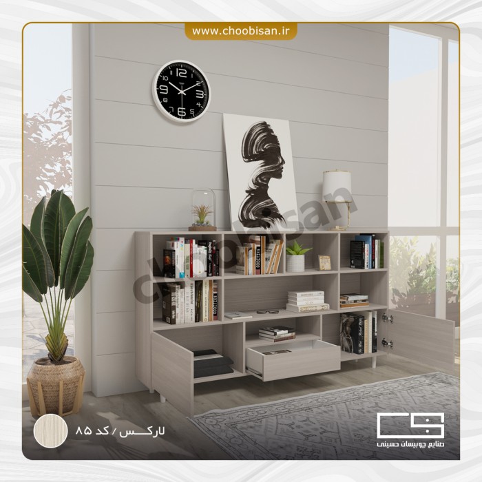 کتابخانه 2 باکس دار تک کشو