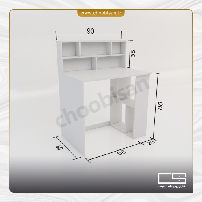 میز تحریر پایه کتابخانه طاقچه دوبل 