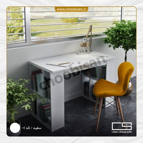 میز تحریر کشودار با کتابخانه 