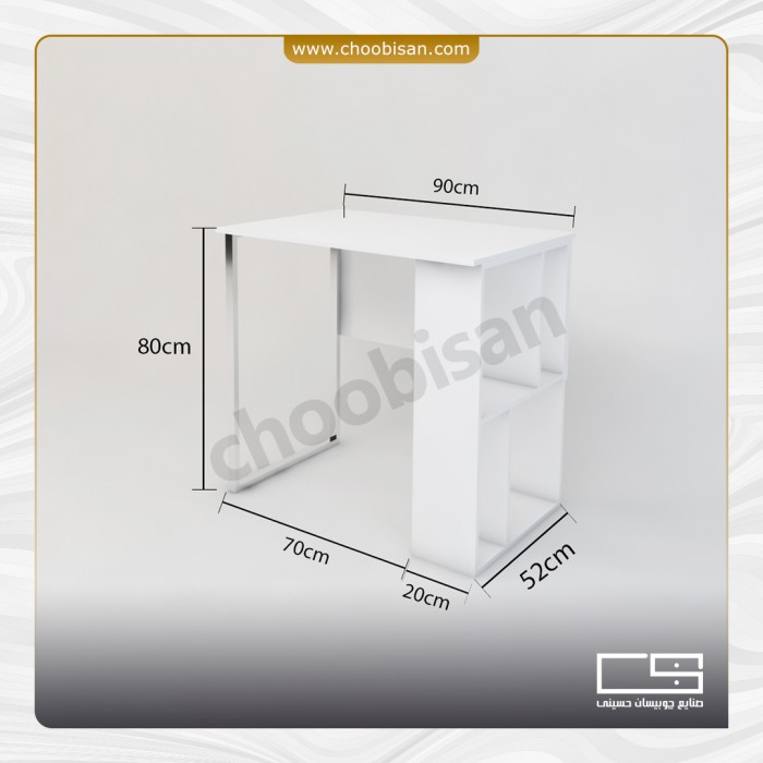 میز تحریر کتابخانه دار پایه استیل
