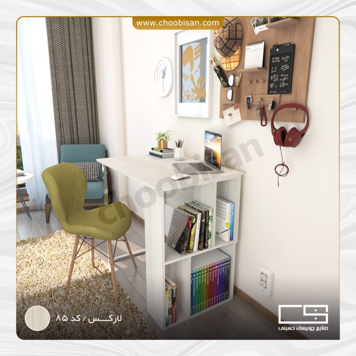 میز تحریر کتابخانه دار پایه استیل