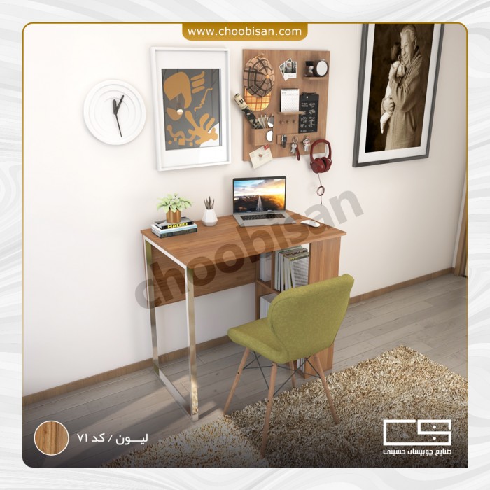 میز تحریر کتابخانه دار پایه استیل