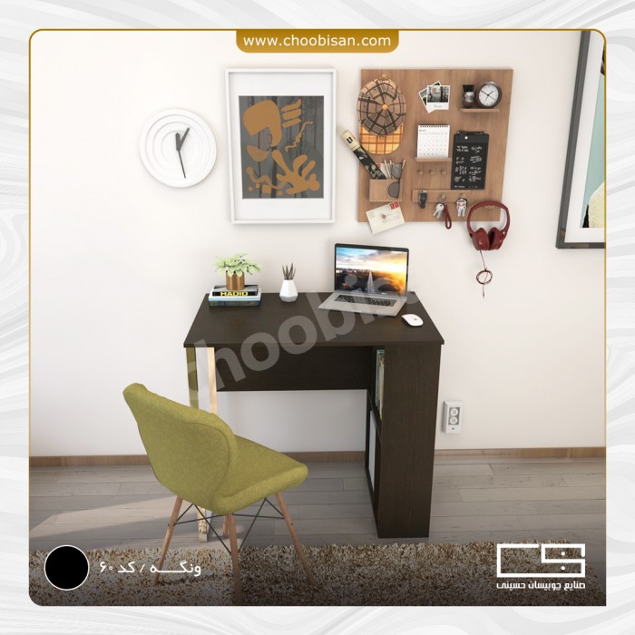 میز تحریر کتابخانه دار پایه استیل