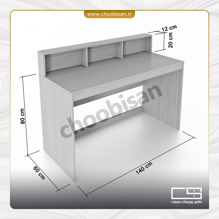 میز تحریر MDF ساده تک طاقچه
