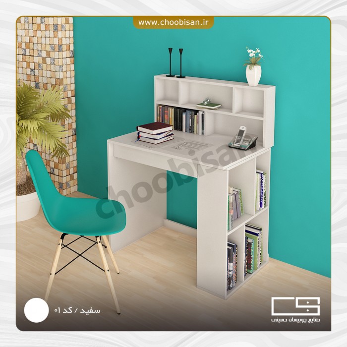 میز تحریر طاقچه دوبل با کتابخانه 