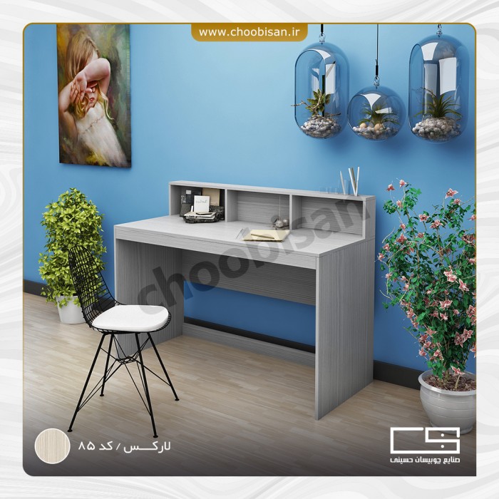 میز تحریر MDF ساده تک طاقچه